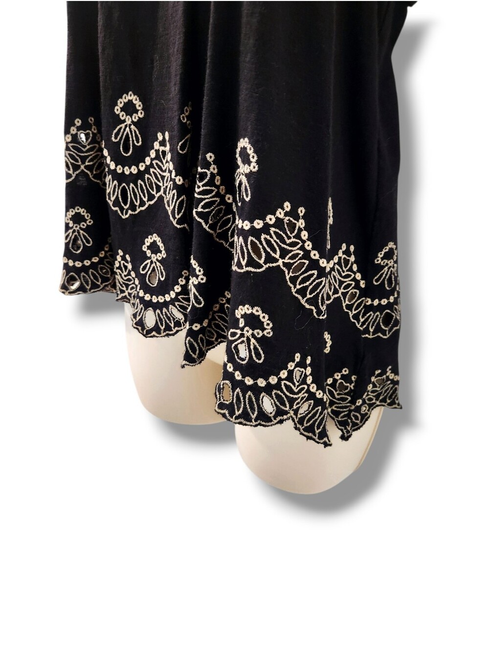 Free People Boho Toosaloosa Slub Attina Eyelet Keyhole Cut Out Swing Tank Top - Picture 6 of 14